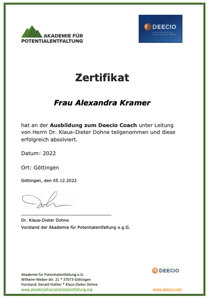 Zertifikat Deecio
